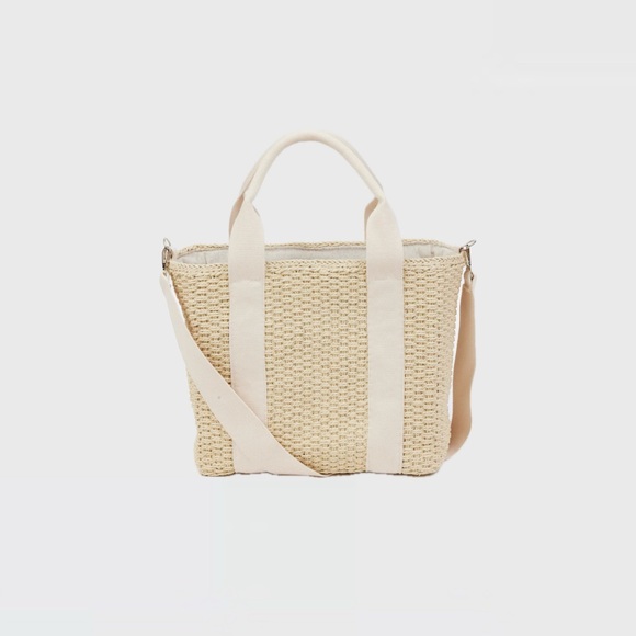 Hat Attack Modern Straw Cooler Tote - Natural - Picture 1 of 6
